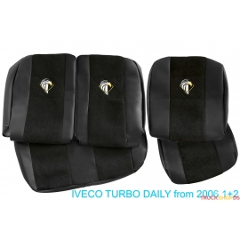 Sitzbezüge für IVECO TURBO DAILY nach 2006, 2+1, Schwarz